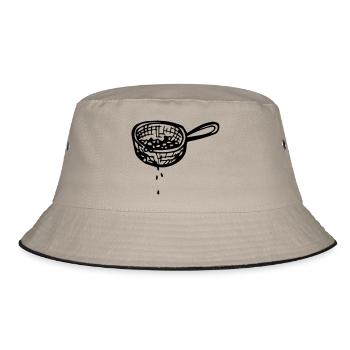 Sieb, abgießen, absieben, abseihen - Bucket Hat - Khaki/Schwarz - Vorne