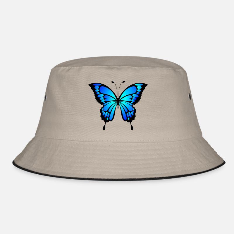 butterfly - Bucket Hat - khaki/black