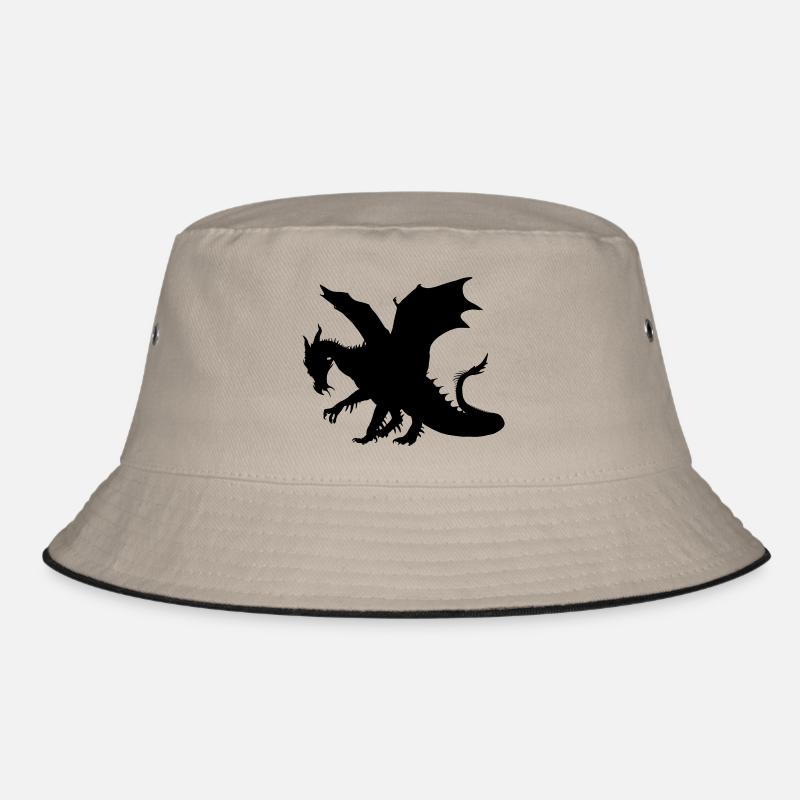 Drache - Bucket Hat - Khaki/Schwarz