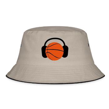 BASKETBALL mit Kopfhörern Musik zu hören - Bucket Hat - Khaki/Schwarz - Vorne