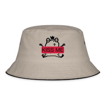 Kiss me Frog - Bucket Hat - Khaki/Schwarz - Vorne