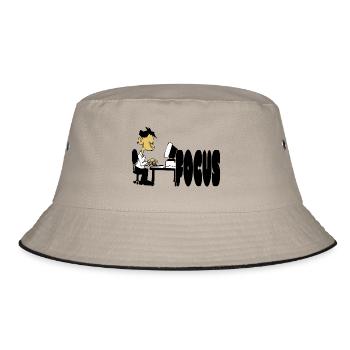 Büro Workaholic - Bucket Hat - Khaki/Schwarz - Vorne