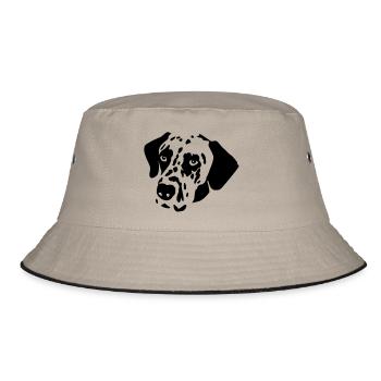 Dalmatiner Hund - Bucket Hat - Khaki/Schwarz - Vorne