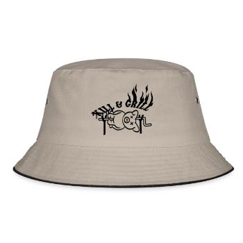 Kill And Grill Pig - Bucket Hat - khaki/black - Front