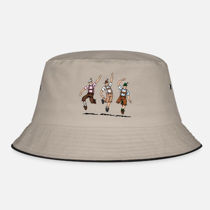 Three Dancing Lederhosen Men Bucket Hat