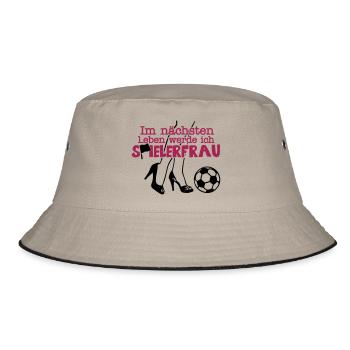 Im nächsten Leben werde ich Spielerfrau - Bucket Hat - Khaki/Schwarz - Vorne