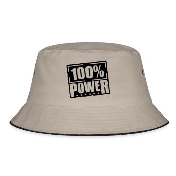 100_p_power_bi1 - Bucket Hat - khaki/black - Front