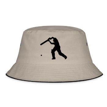 Cricket Player 2 (Vector) - Bucket Hat - khaki/black - Front