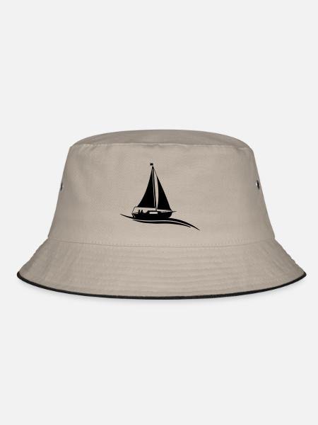 Segelboot Welle - Bucket Hat - Khaki/Schwarz