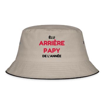 Großvater Familie Opa Vatertag Geburtstag Dad - Bucket Hat - Khaki/Schwarz - Vorne