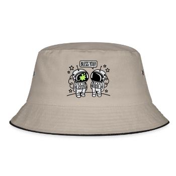 Bless you! - Bucket Hat - Khaki/Schwarz - Vorne