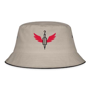 Tätowierer / Zeichnung / Tattoo / Tattooist - Bucket Hat - Khaki/Schwarz - Vorne