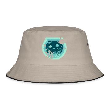 Aquarium - Aquatics - Bucket Hat - khaki/black - Front