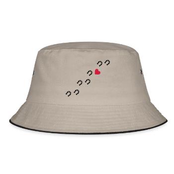 Symbole - Hufe Herz - Bucket Hat - Khaki/Schwarz - Vorne
