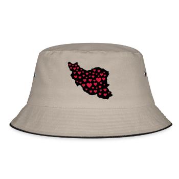 iran_liebe_02 - Bucket Hat - Khaki/Schwarz - Vorne