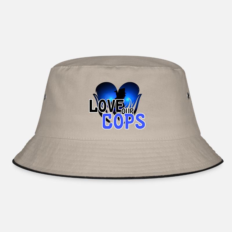 Liebe Polizei Polizist Spruch Beruf - Bucket Hat - Khaki/Schwarz