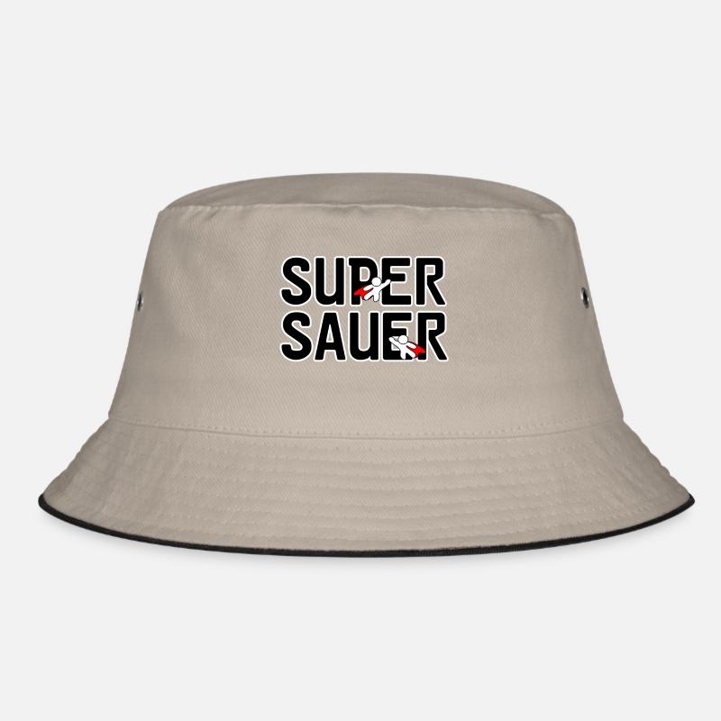 Super sauer Laune lustig Spruch Freunde - Bucket Hat - Khaki/Schwarz