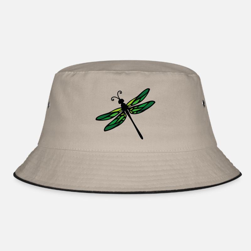 Libelle - Bucket Hat - Khaki/Schwarz