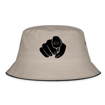 Point hand finger - Bucket Hat - khaki/black - Front