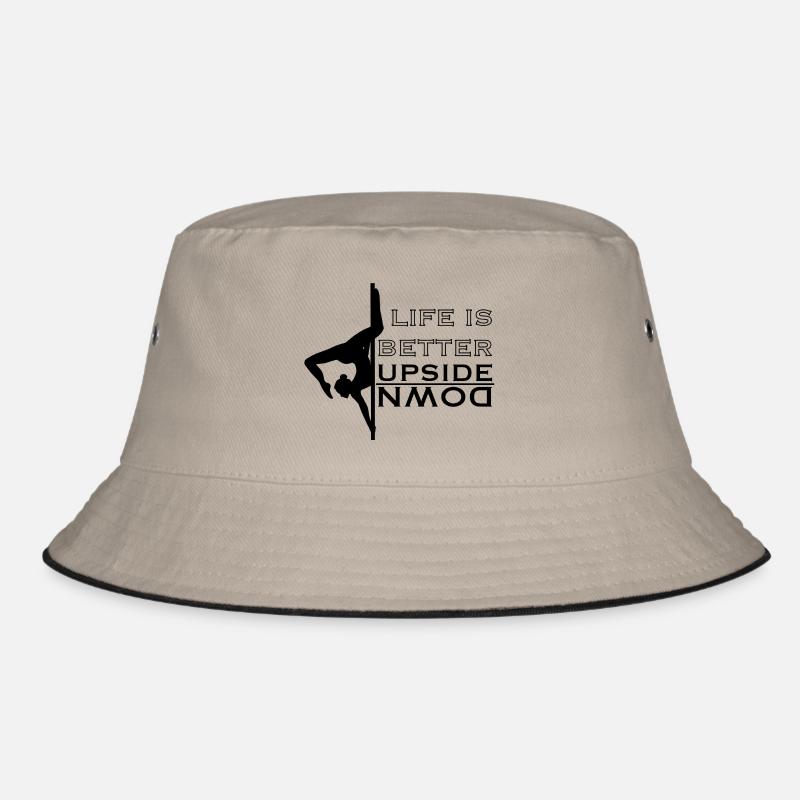 Pole Dance Life is better upside down Butterfly - Bucket Hat - khaki/black