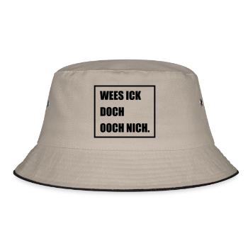 Wees Ick doch Ooch nich - Berlinern Lustig - Bucket Hat - Khaki/Schwarz - Vorne
