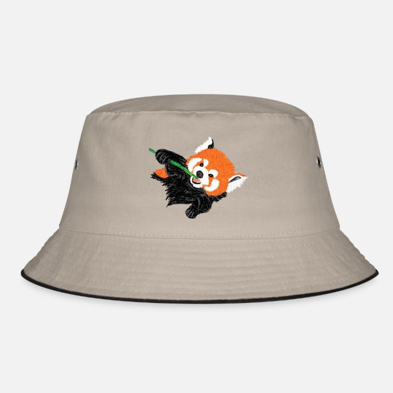 Roter Panda / Red Panda Design V - Bucket Hat - khaki/black