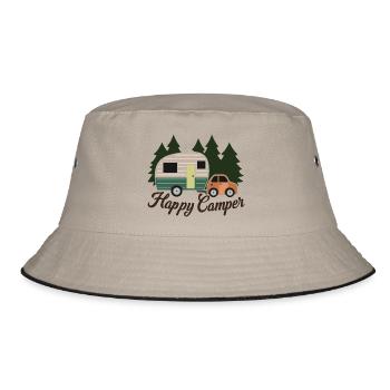 Happy Camper, Amateur de randonnée et de camping, Cadeau de camping-car - Bob - kaki/noir - Devant