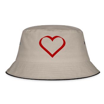 red heart red heart red heart - Bucket Hat - khaki/black - Front