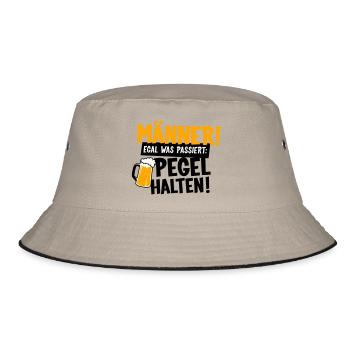Männer Pegel halten - Bucket Hat - Khaki/Schwarz - Vorne