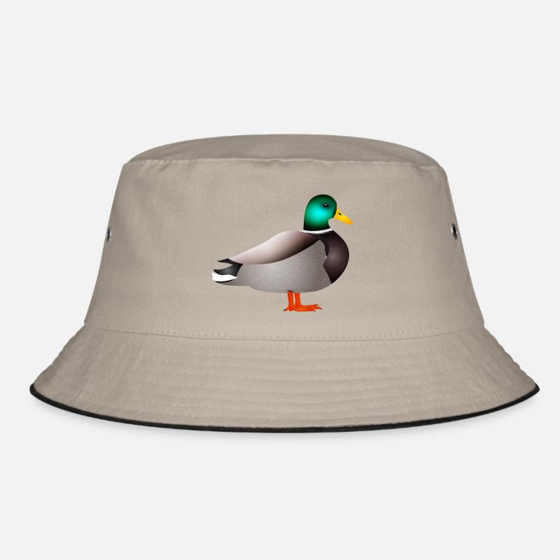 handgezeichnete männliche Ente Erpel oder Enterich Bucket Hat