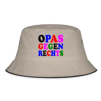 Opas gegen rechts - Bucket Hat - Khaki/Schwarz - Vorne