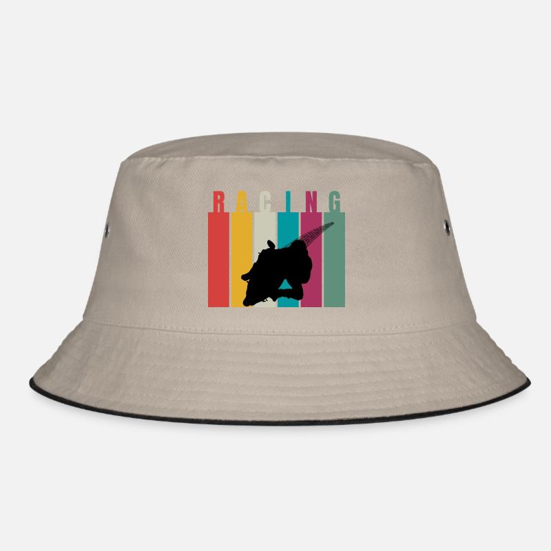 Racing Retro Silhouette - Bucket Hat - Khaki/Schwarz