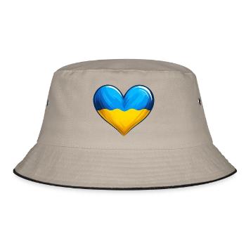 Ukraine Ukrainien Couleurs Coeur Bleu Jaune - Bob - kaki/noir - Devant