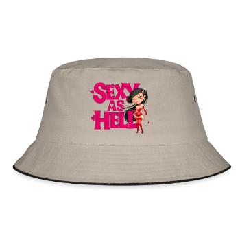SEXY AS HELL - Bucket Hat - khaki/black - Front