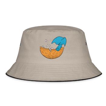 Elefant Baden - Bucket Hat - Khaki/Schwarz - Vorne