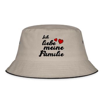 familie ich liebe herz - Bucket Hat - Khaki/Schwarz - Vorne