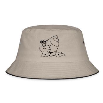 Snail Funny - Bucket Hat - khaki/black - Front