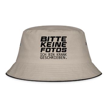 bitte keine fotos - Bucket Hat - Khaki/Schwarz - Vorne