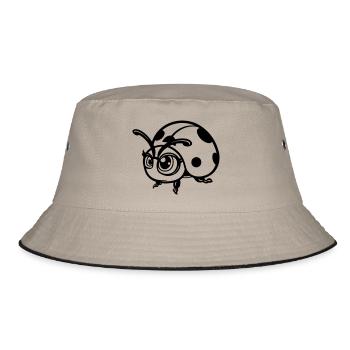 maikäfer comic - Bucket Hat - Khaki/Schwarz - Vorne