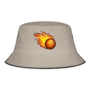 Burning Basketball - Bucket Hat - khaki/black - Front