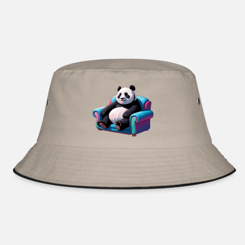 Cool panda on the couch Bucket Hat