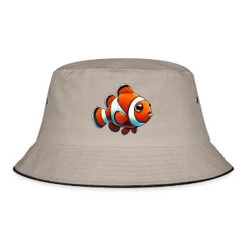 Clownfisch - Bucket Hat - Khaki/Schwarz - Vorne