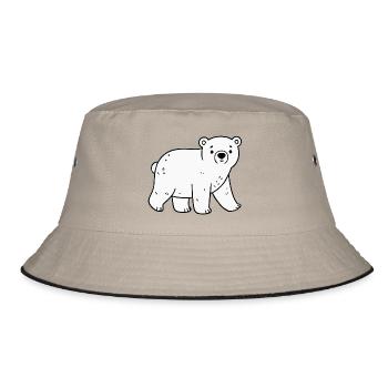 Polar bear - Bucket Hat - khaki/black - Front