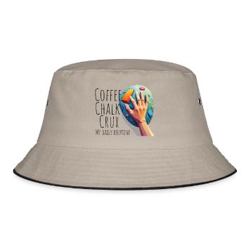 Coffee – chalk – crux: My daily routine. - Bucket Hat - Khaki/Schwarz - Vorne