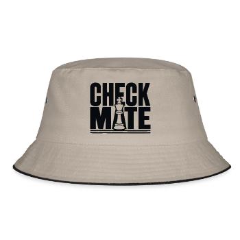 Check Mate für einen Schachspieler - Bucket Hat - Khaki/Schwarz - Vorne