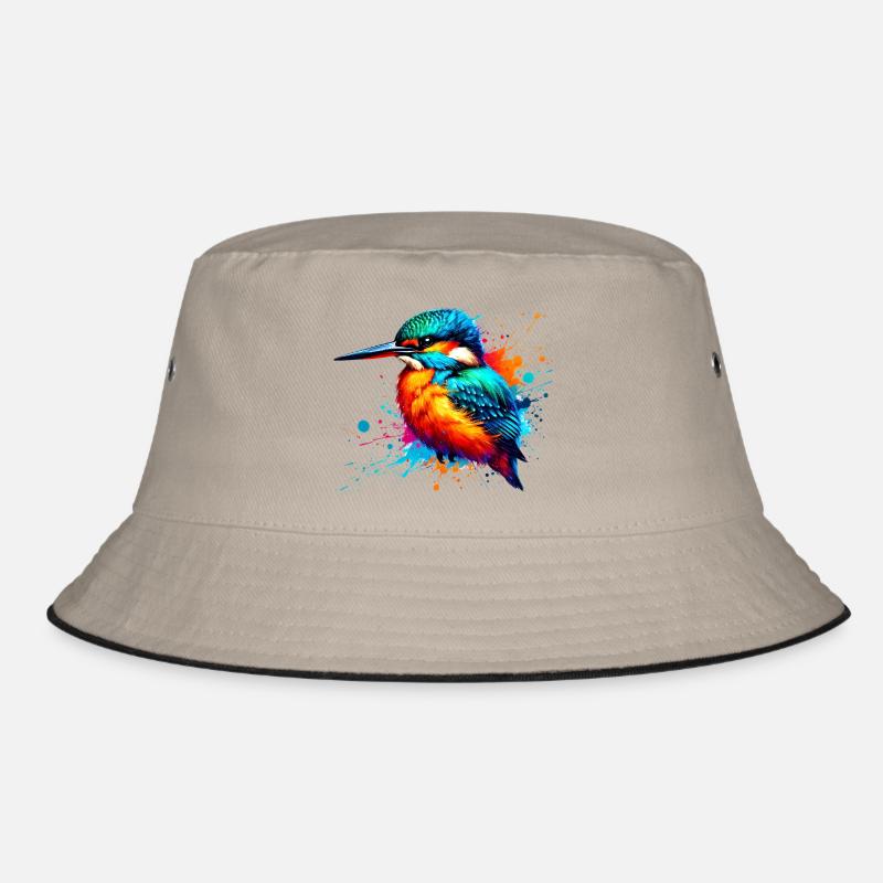 Eisvogel - Bucket Hat - Khaki/Schwarz