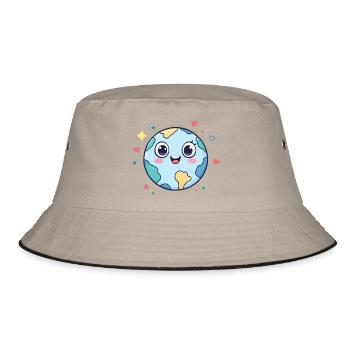 Erde - Bucket Hat - Khaki/Schwarz - Vorne