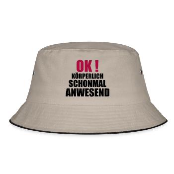 körperliche anwesenheit - Bucket Hat - Khaki/Schwarz - Vorne