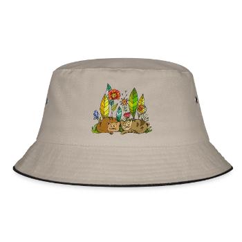 Cats - Bucket Hat - khaki/black - Front