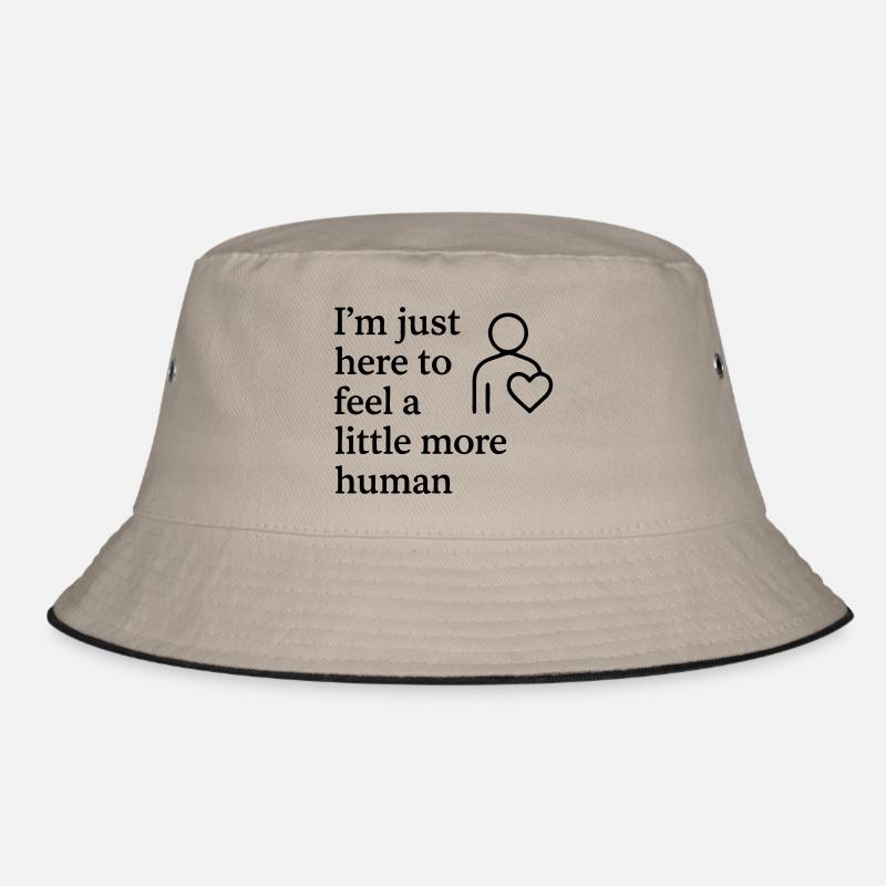 0003 feel more human - Bucket Hat - khaki/black